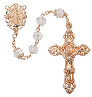 8MM Crystal Rose Gold Rosary