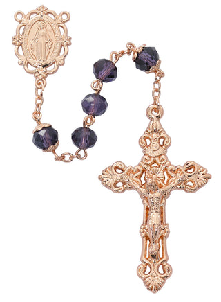 8MM Crystal Rose Gold Rosary