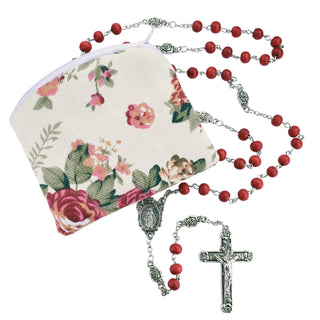 Rose Scented Rosary & Pouch