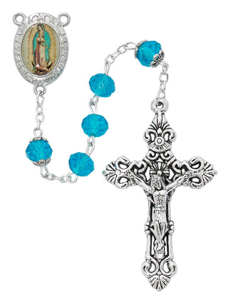 Aqua Guadalupe Rosary & Pouch