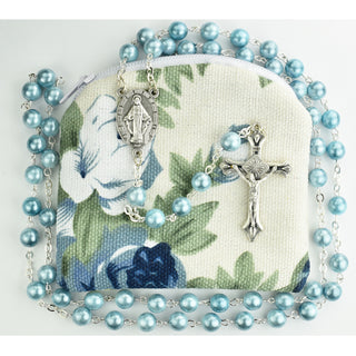 Blue Swirl Rosary, Boxed