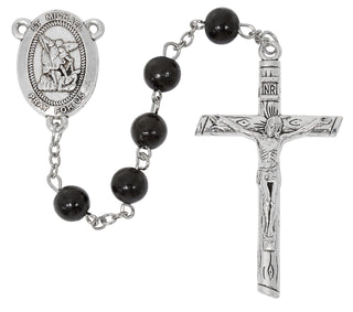 8MM Black Wood Saint Michael Card