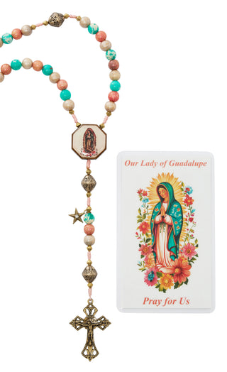 Antique Gold Guadalupe Rosary