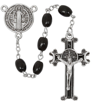 Black Wood Cord St. Ben Rosary