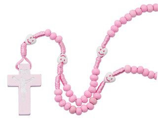 Kid'S Blue Wood Rosary Boxed