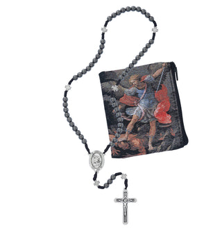 6MM Hematite Corded Saint Michael