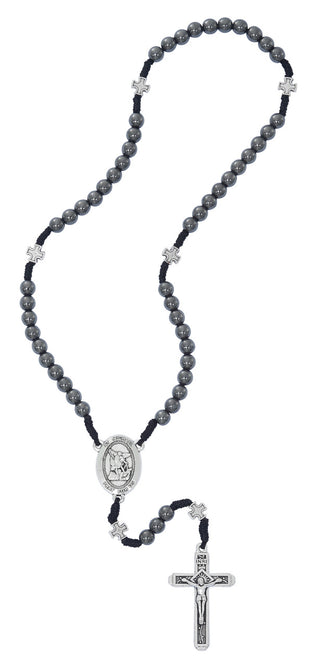 6MM Hematite Corded Saint Michael