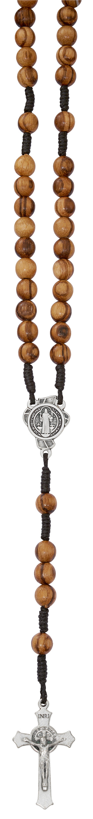 8mm Zebra Wood St. Benedict Rosary