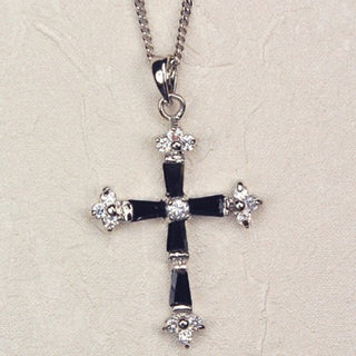 Black C. Zirconia Cross Carded