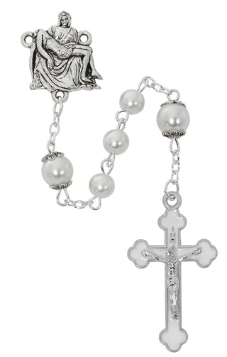 6MM Pearl, Emerald Rosary