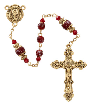 Red Marbeline Rosary Bracelete