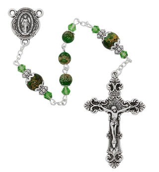 6mm Green Marble Rosary