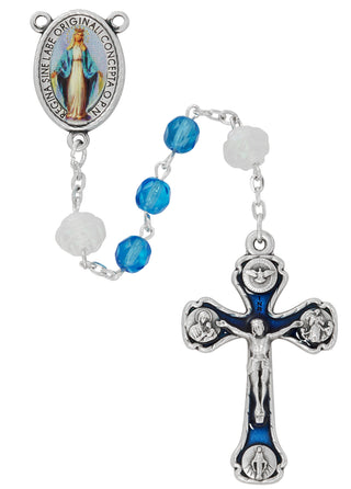 6mm Capri Blue Blue Colorful Rosary