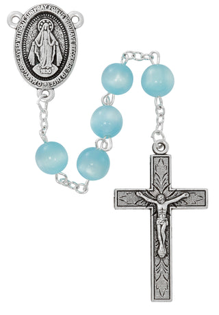 8mm Blue Cat's Eye Rosary