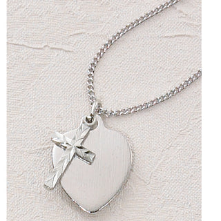 18" Cross Heart Pendant