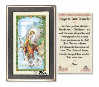 Silver Filled Saint Christopher/Baseball Medal on an 18 inch Lite Curb Chain with a Prayer to St Cristopher Prayer Card.