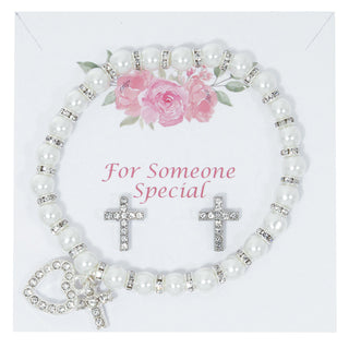 Pearl Angel Brac & Pendant Set