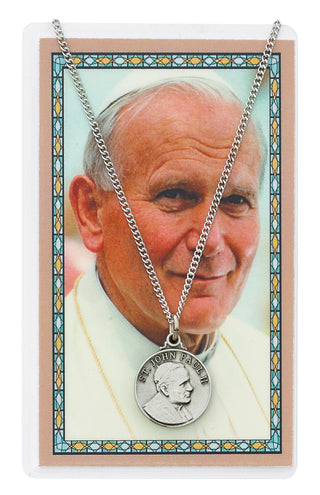 St John Paul Prayer Card 18-inch Chain