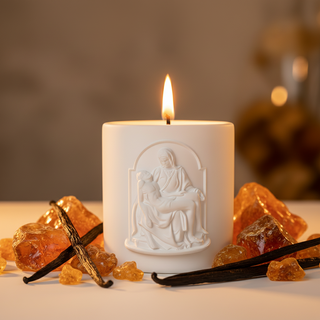 Pieta Prayer Candle - Catholic Devotional Candle of Virgin Mary and Jesus