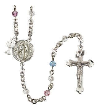 Silver Plated 4mm Austrian Crystal Scapular Rosary in Multi-Color