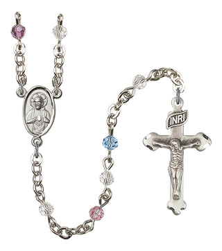 Silver Plated 4mm Austrian Crystal Scapular Rosary in Multi-Color