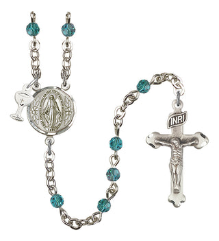 Silver Plated 4mm Austrian Crystal Scapular Rosary in Zircon