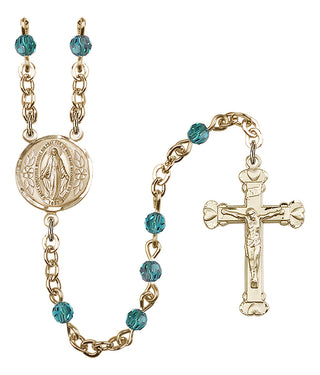 Gold Plated 4mm Austrian Crystal Miraculous Rosary in Zircon