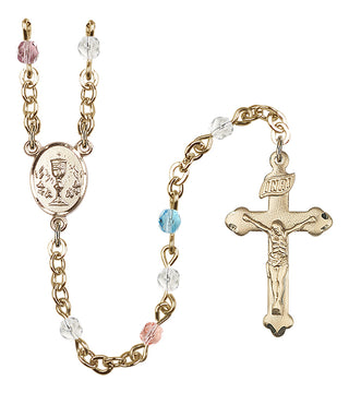 Silver Plated 4mm Fire Polished Scapular Rosary in Multi-Color