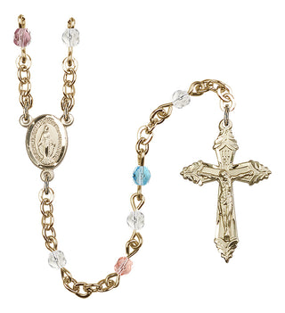 Gold Plated 4mm Fire Polished Miraculous Rosary in Multi-Color