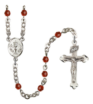 Gold Plated 4mm Fire Polished Scapular Rosary in Ruby