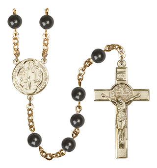 Gold-Plated 7mm Saint Benedict Rosary