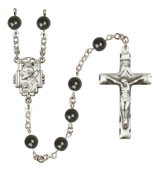 Sterling Silver 7mm Black Scapular Rosary