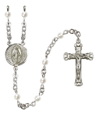 Sterling Silver 4mm Miraculous Rosary
