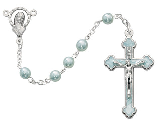 5mm Blue Rosary Blue Epoxy Crucifix