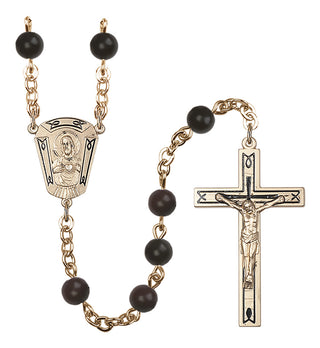 14 Karat Gold-Filled 6mm Black Scapular Rosary