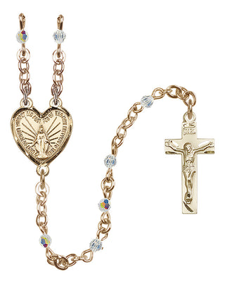 Gold-Plated 3mm Miraculous Heart Rosary