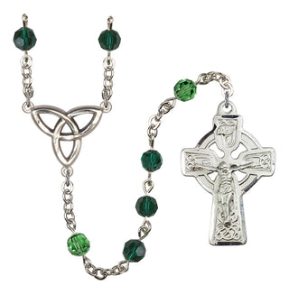 Silver-Plated 6mm Trinity Irish Knot Rosary