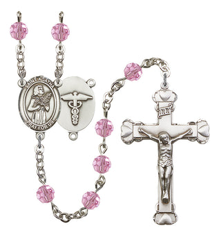 Silver-Plated 6mm Saint Agatha / Nurse Rosary