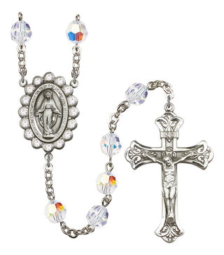 Silver-Plated 8mm Miraculous Rosary