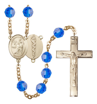 Gold-Plated 8mm Saint Luke the Apostle / Doctor Rosary
