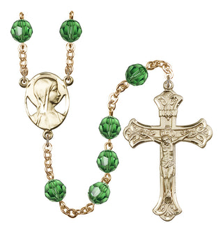 Gold-Plated 8mm Madonna Rosary