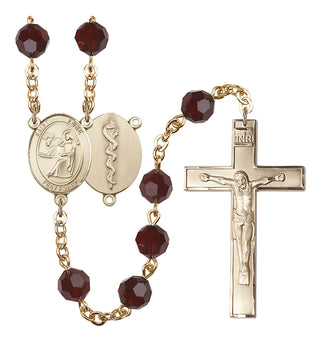 Gold-Plated 8mm Saint Luke the Apostle / Doctor Rosary