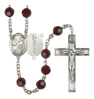 Silver-Plated 8mm Saint Luke the Apostle / Doctor Rosary