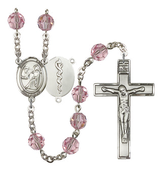Silver-Plated 8mm Saint Luke the Apostle / Doctor Rosary