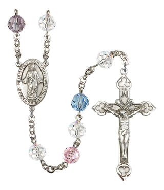 Silver-Plated 8mm Scapular Rosary