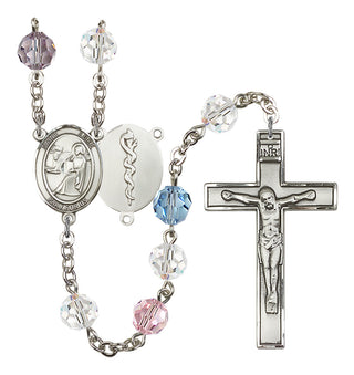 Silver-Plated 8mm Saint Luke the Apostle / Doctor Rosary