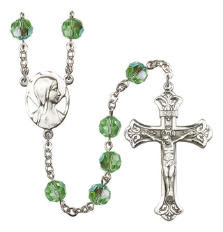 Silver-Plated 8mm Madonna Rosary