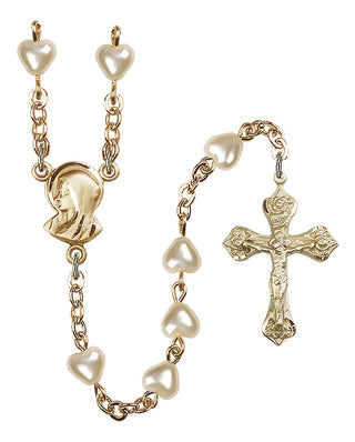 Gold-Plated Heart Rosary