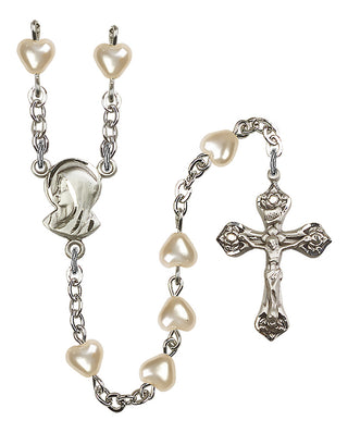 Silver-Plated Heart Rosary