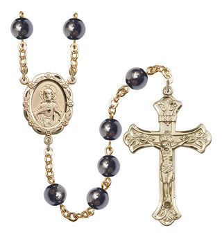 Gold Plated 8mm Black Onyx 3-Way Rosary